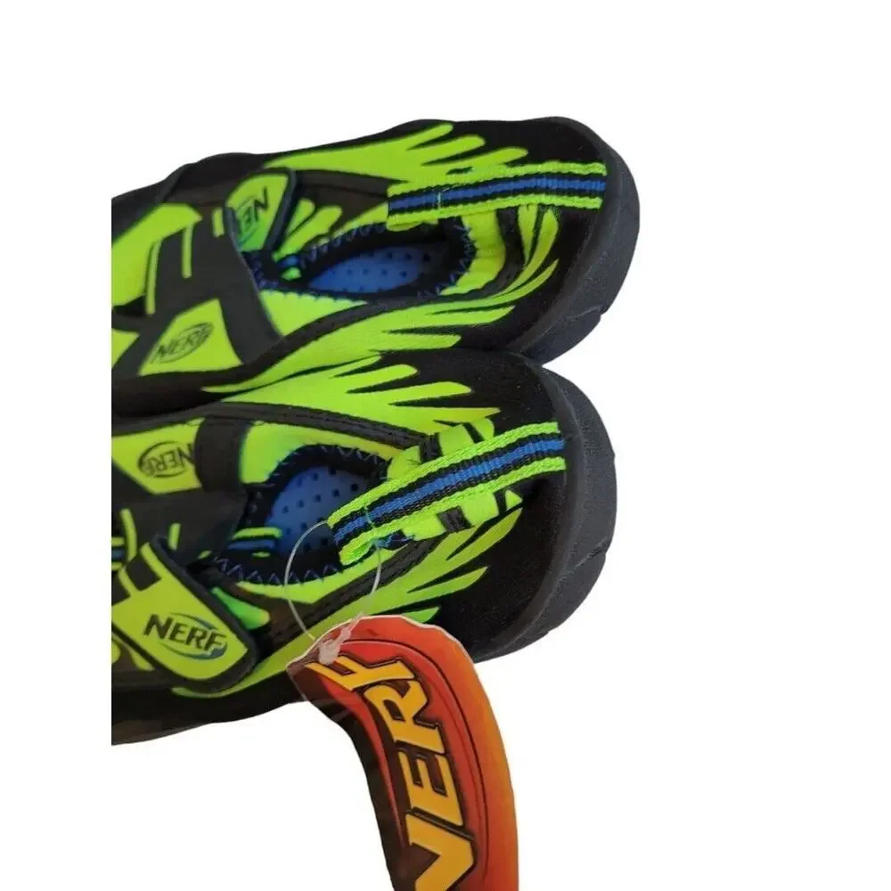 Large Youth (2/3) Nerf Toed Shoes Black Neon Green Water Beach Shoes New